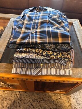 7 Mens XXL Tall Western shirts- Ely, Wrangler, Cowboy Hardwear- many with tags!